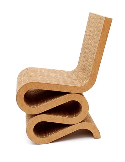 Voorouder optocht exotisch Botterweg Auctions Amsterdam > Kartonnen stoel "Wiggle", ontwerp Frank  O.Gehry 1972, uitvoering Vitra / Italië 1999